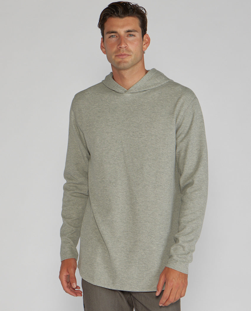 Thermal Hooded Drop-Cut Long Sleeve