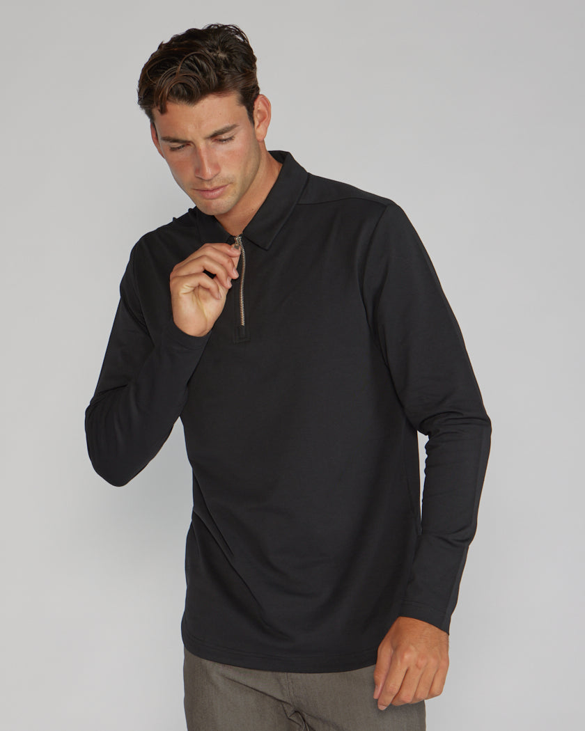LUX Long Sleeve Zip Polo