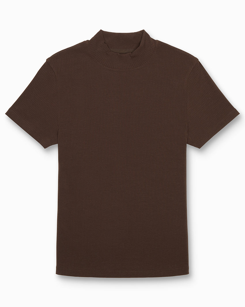 Rib Mockneck Short Sleeve