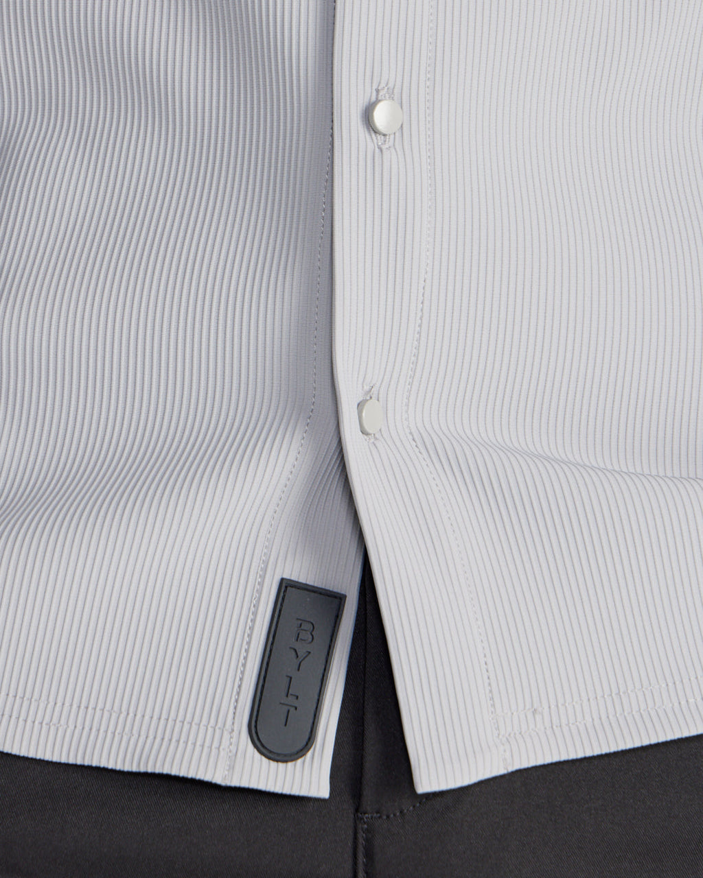 Ribbed+ Long Sleeve Button Down