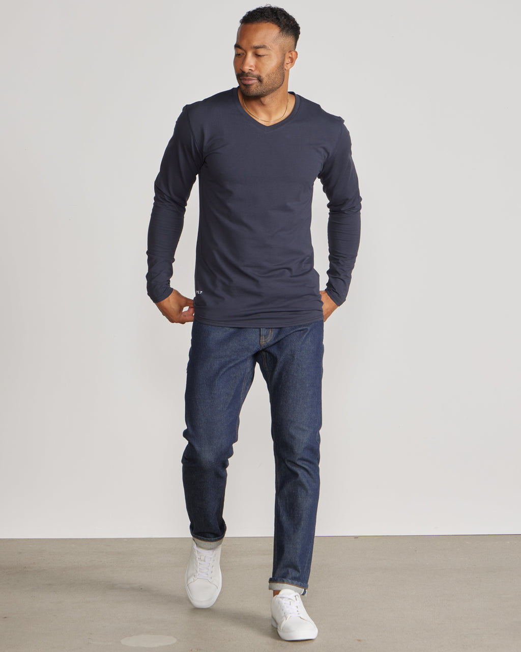 V-Neck Long Sleeve Drop-Cut: LUX