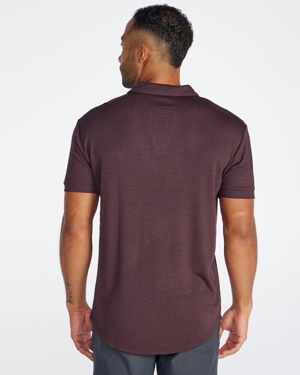 2-Item Ribbed Short Sleeve Open V Polo Bundle