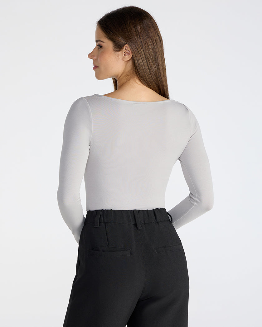 Drift Fitted Boat Neck Long Sleeve