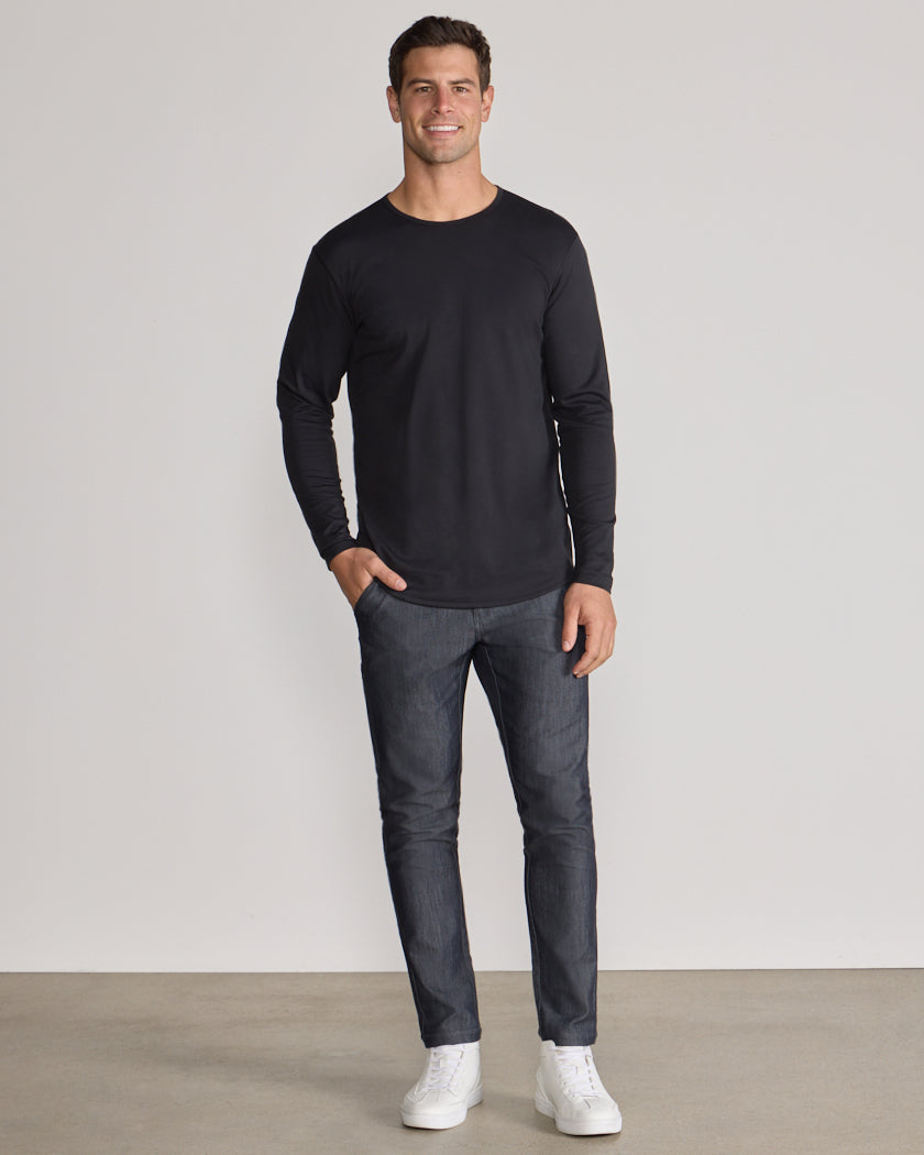 Cotton Long Sleeve Drop-Cut