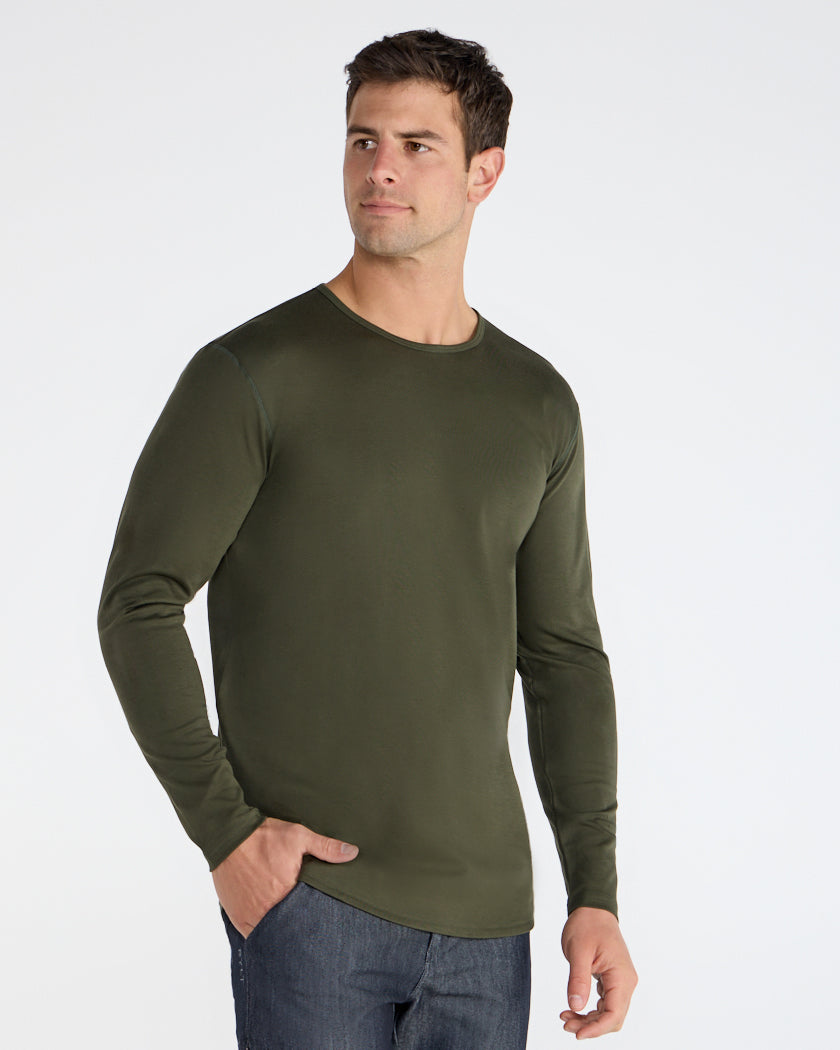 Cotton Long Sleeve Drop-Cut