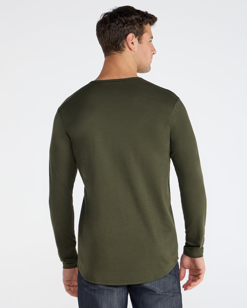 Cotton Long Sleeve Drop-Cut