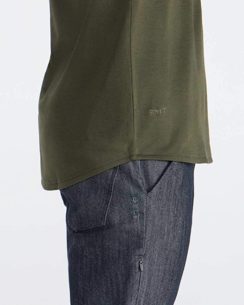 Cotton Long Sleeve Drop-Cut