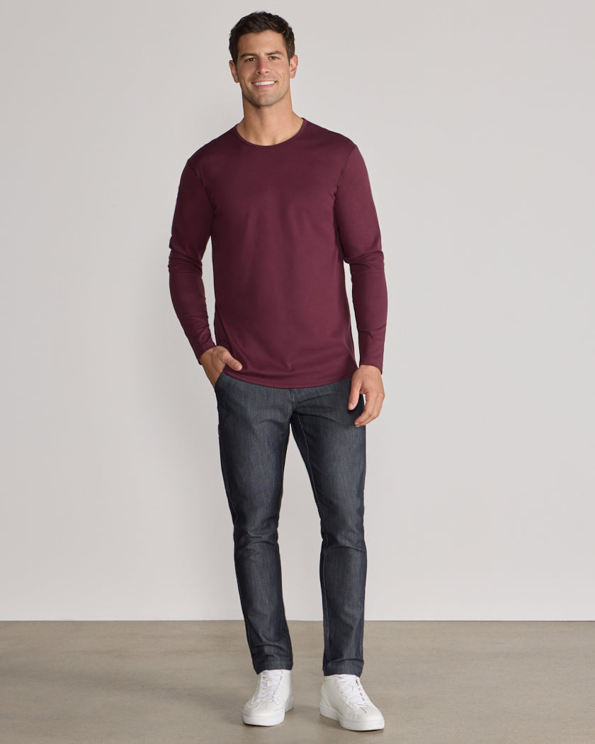Cotton Long Sleeve Drop-Cut
