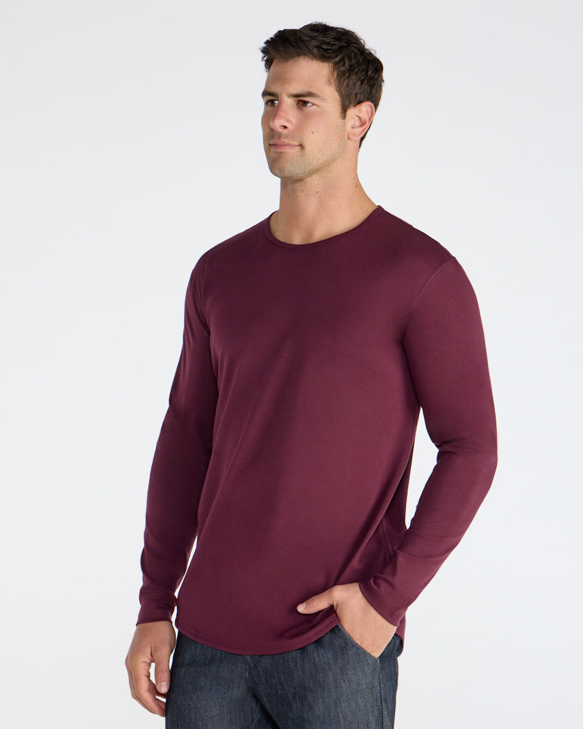 Cotton Long Sleeve Drop-Cut