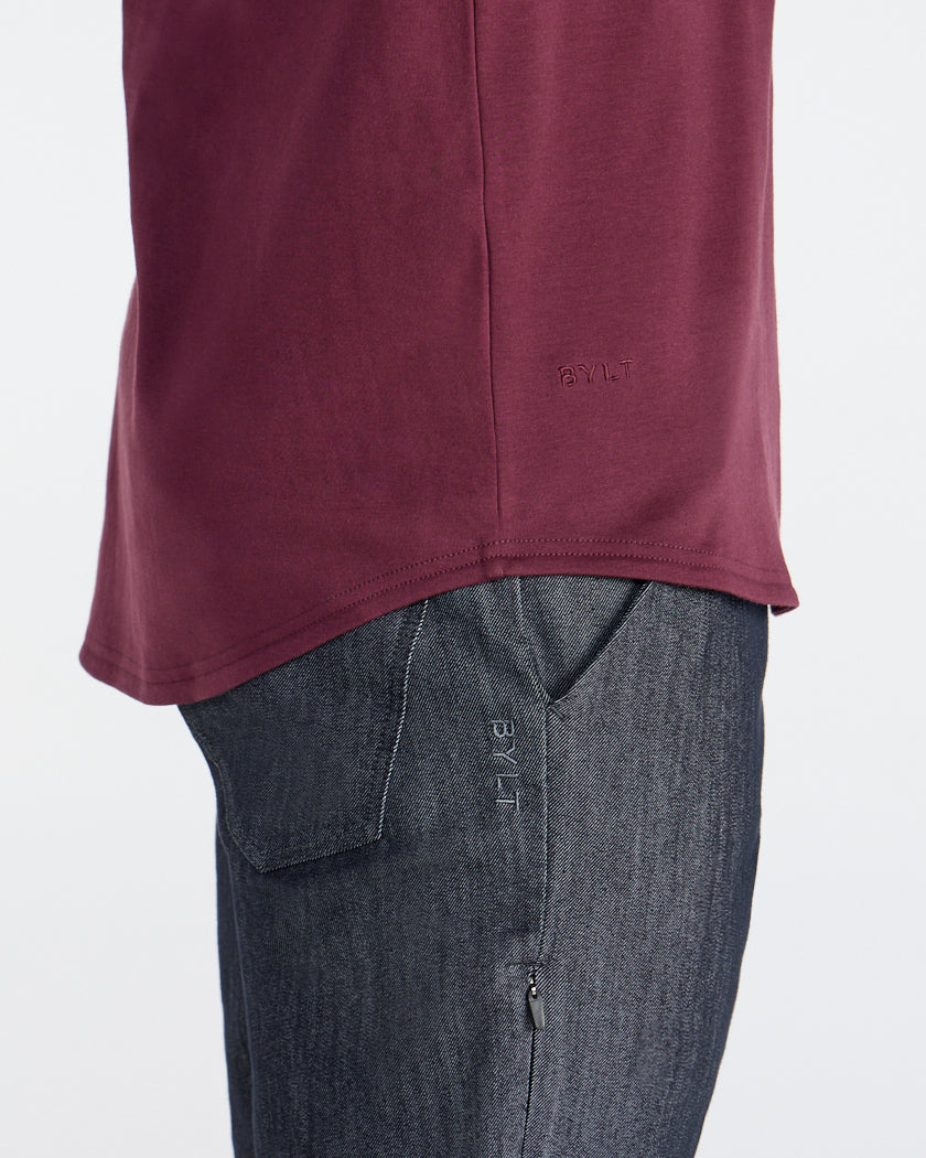Cotton Long Sleeve Drop-Cut
