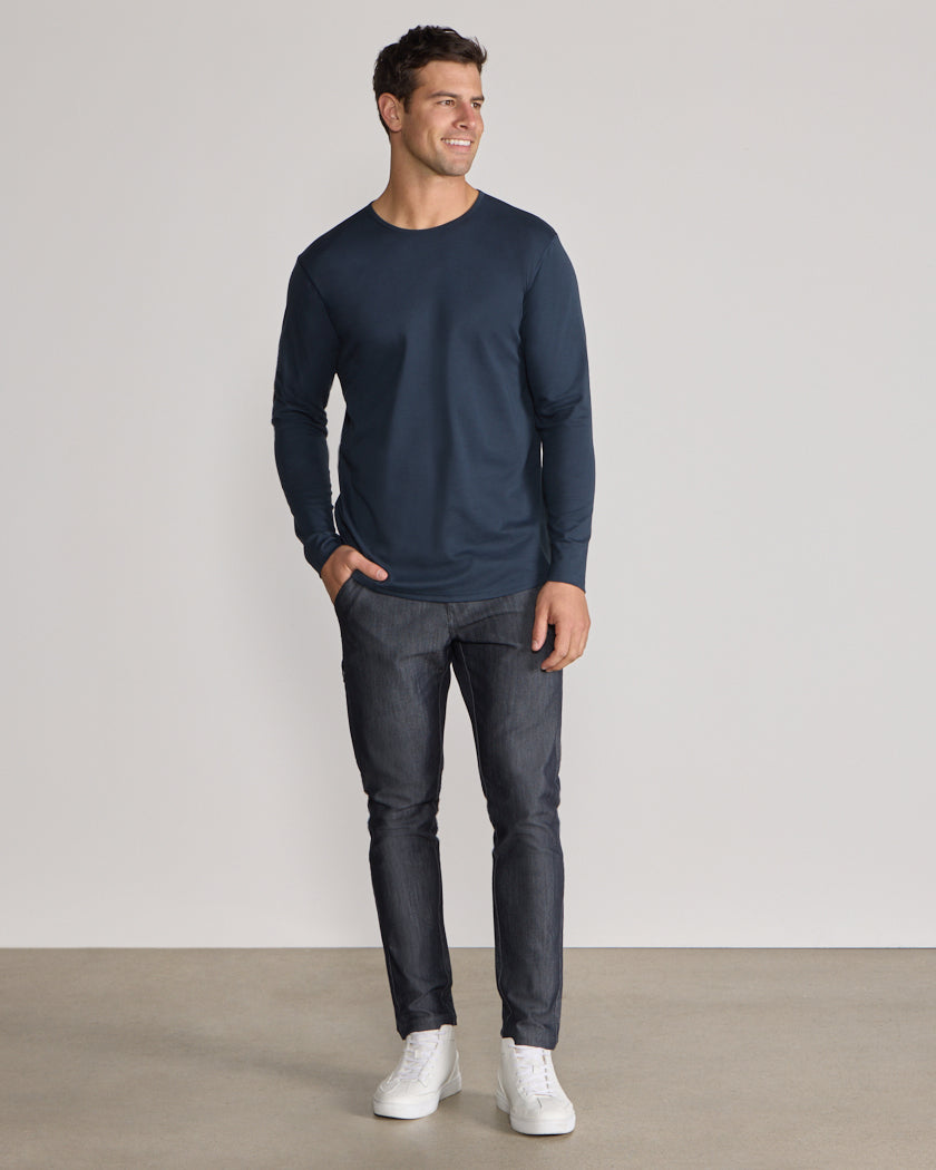 Cotton Long Sleeve Drop-Cut