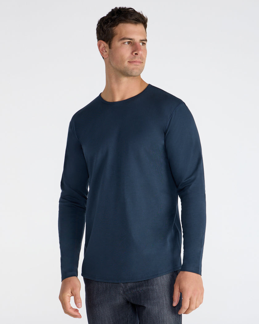 Cotton Long Sleeve Drop-Cut