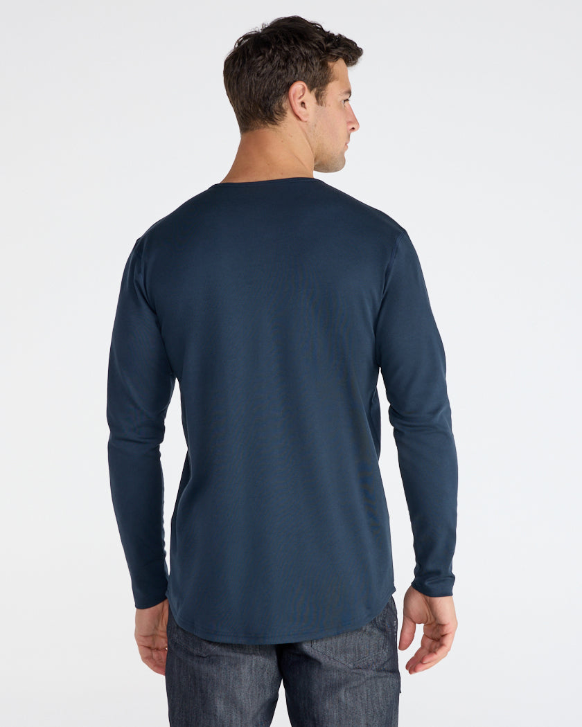 Cotton Long Sleeve Drop-Cut