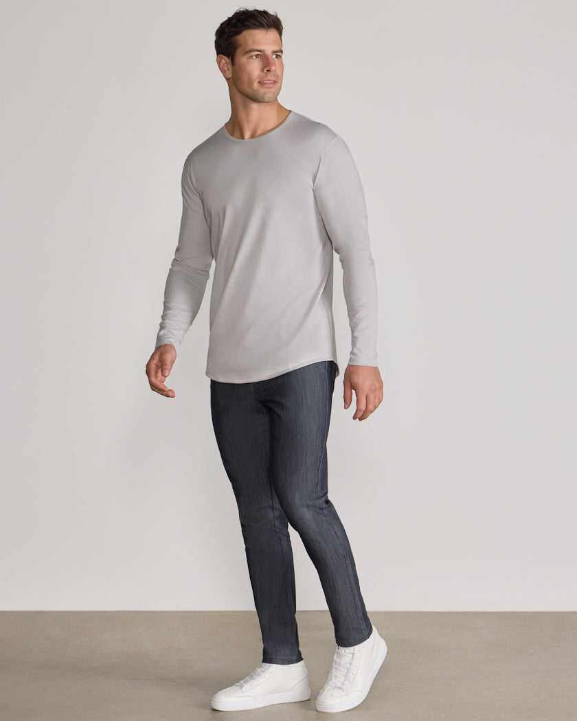Cotton Long Sleeve Drop-Cut
