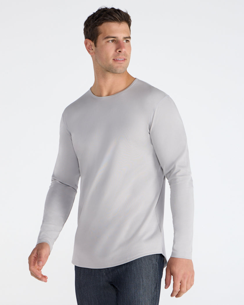 Cotton Long Sleeve Drop-Cut