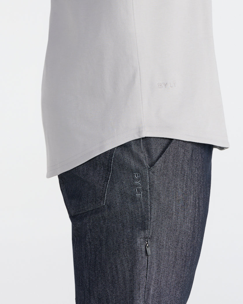 Cotton Long Sleeve Drop-Cut