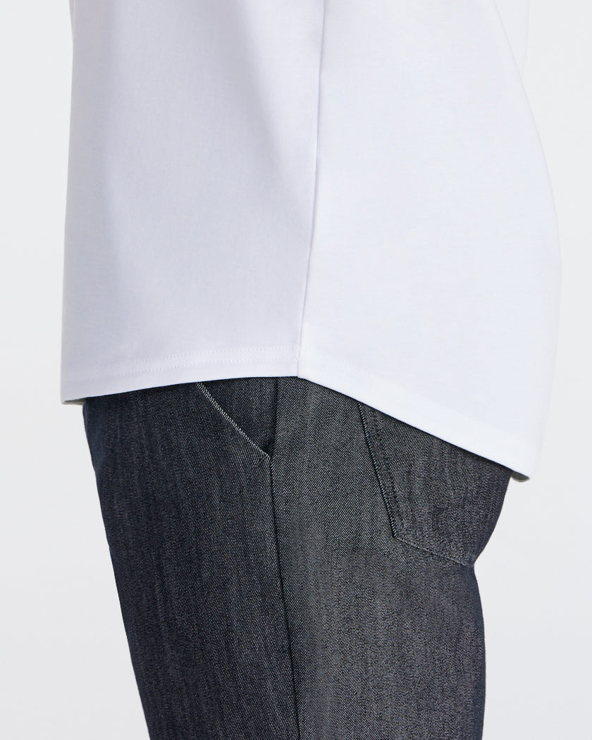 Cotton Long Sleeve Drop-Cut