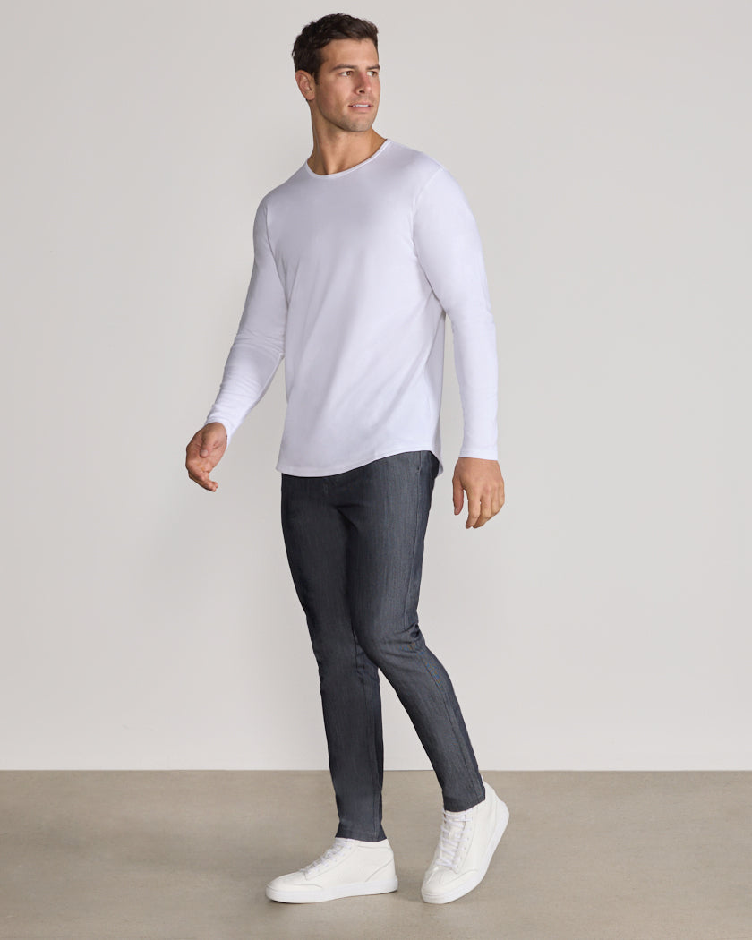 Cotton Long Sleeve Drop-Cut