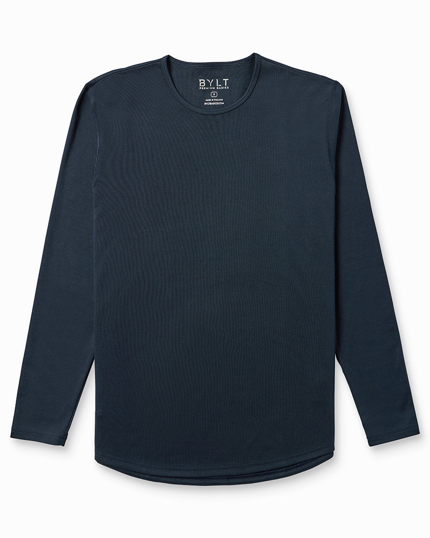 Cotton Long Sleeve Drop-Cut