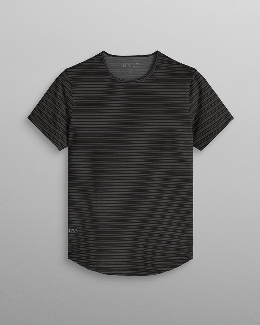 LUX Striped Drop-Cut Tee