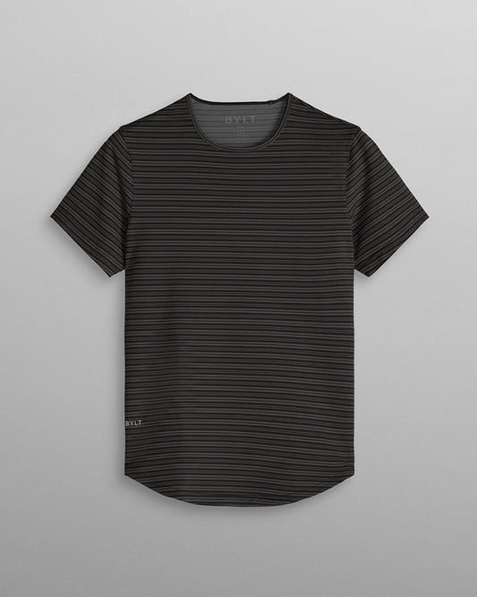 LUX Striped Drop-Cut Tee