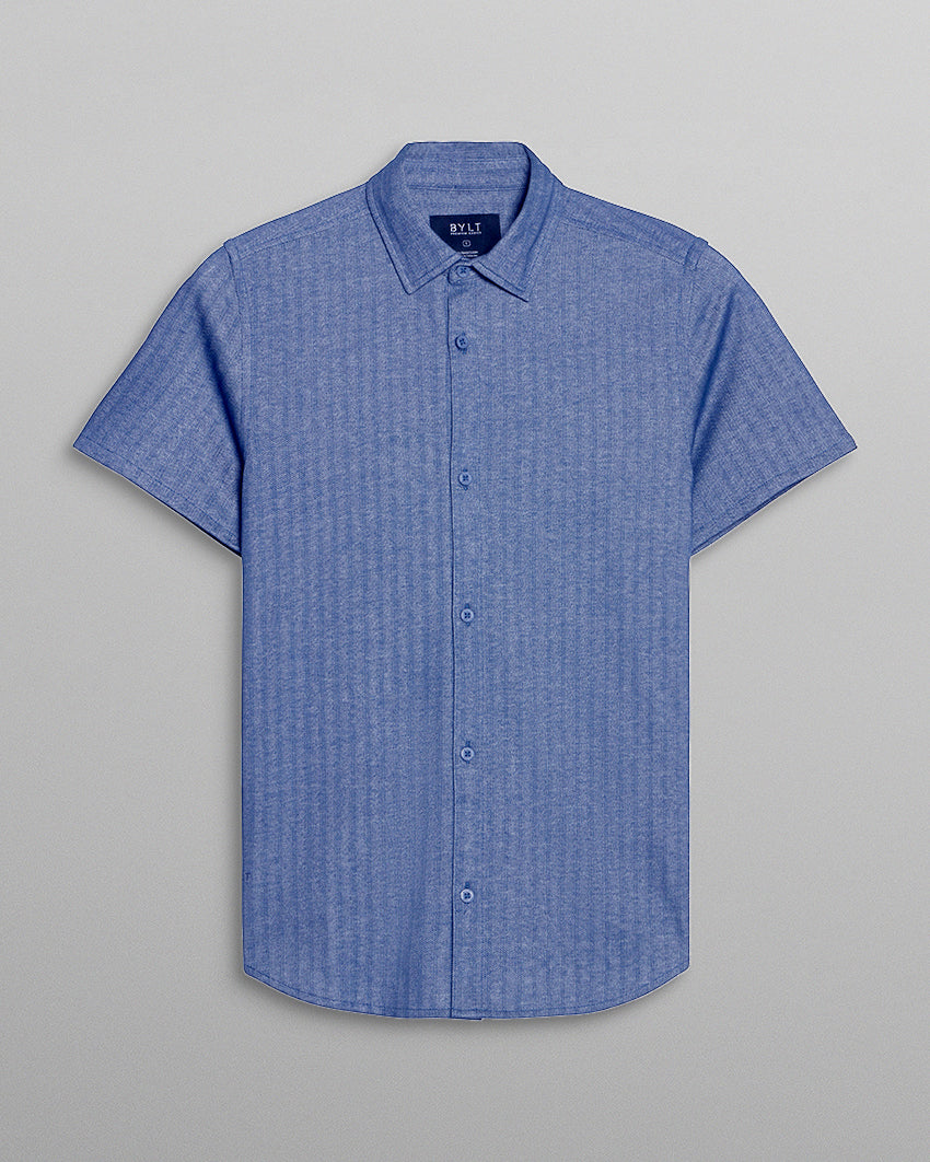 Herringbone Short Sleeve Button Down