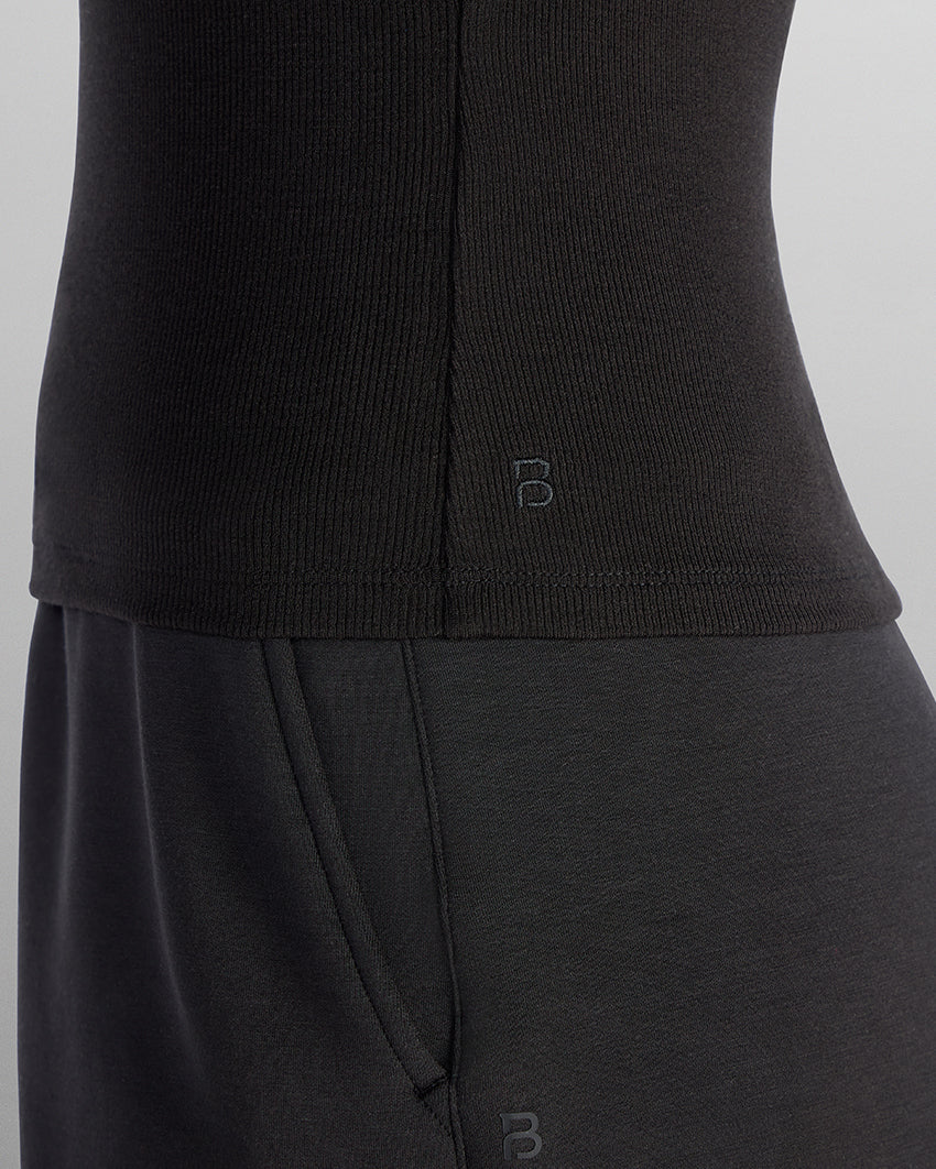 Modal Micro Rib Fitted Short Sleeve