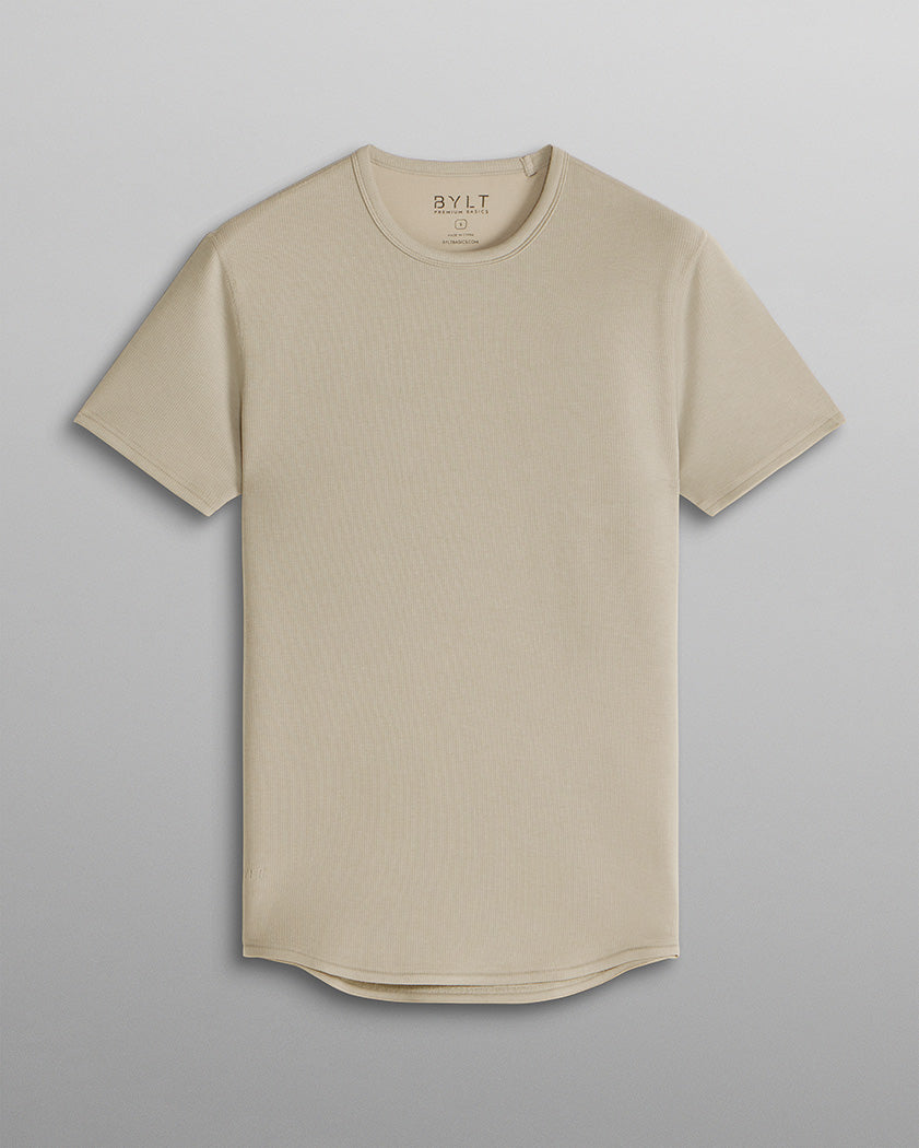 Micro Rib Short Sleeve Drop-Cut