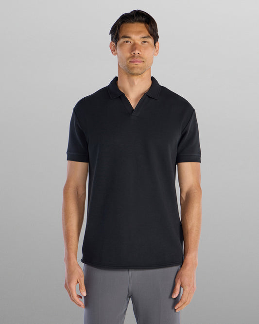 Micro Rib Open V Polo