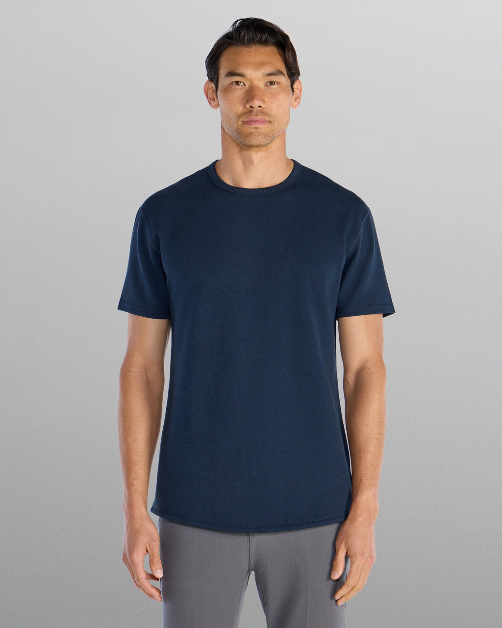 Micro Rib Short Sleeve Drop-Cut
