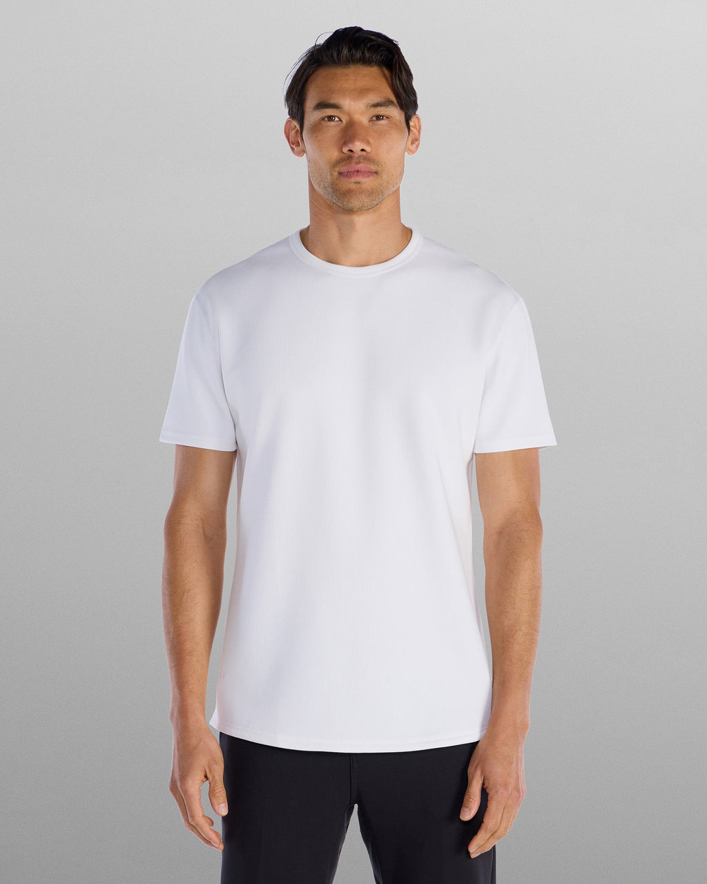 Micro Rib Short Sleeve Drop-Cut