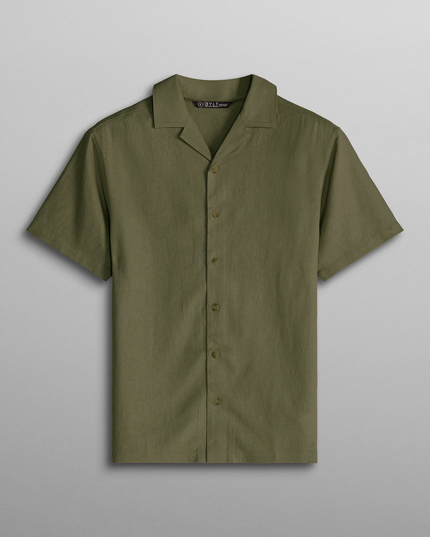 Back to Basics Linen Camp Collar Button Down