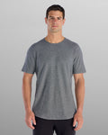 Brushed Herringbone Short Sleeve Drop- Cut