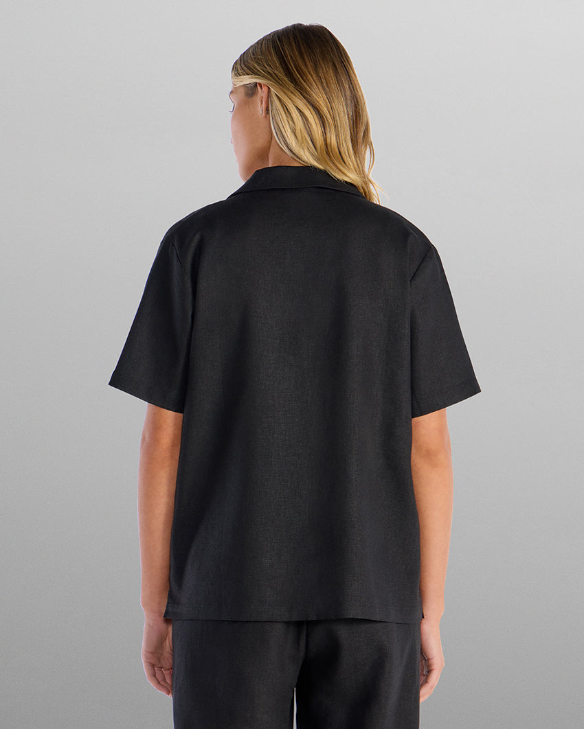 Women's Back to Basics Linen Camp Collar