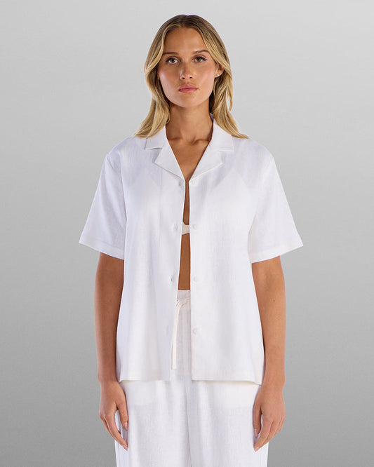 Women's Back to Basics Linen Camp Collar