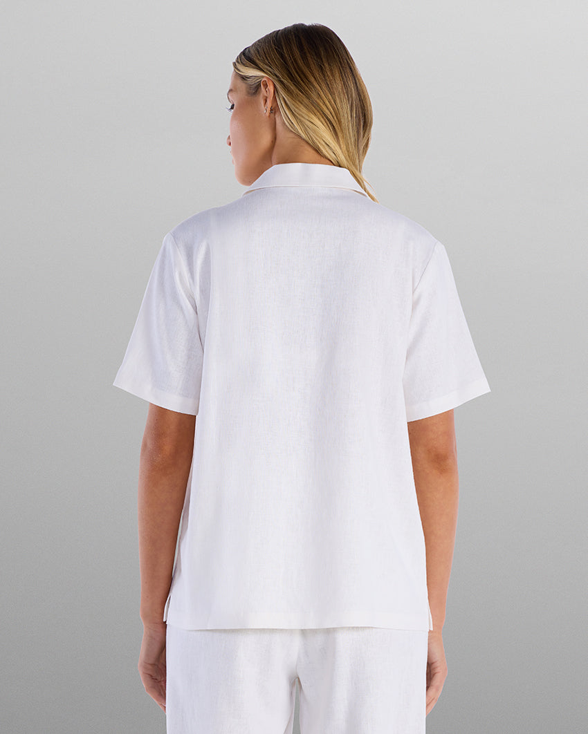 Women's Back to Basics Linen Camp Collar