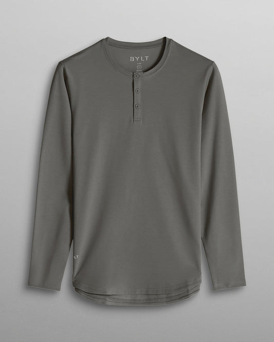 Henley Drop-Cut Long Sleeve: LUX