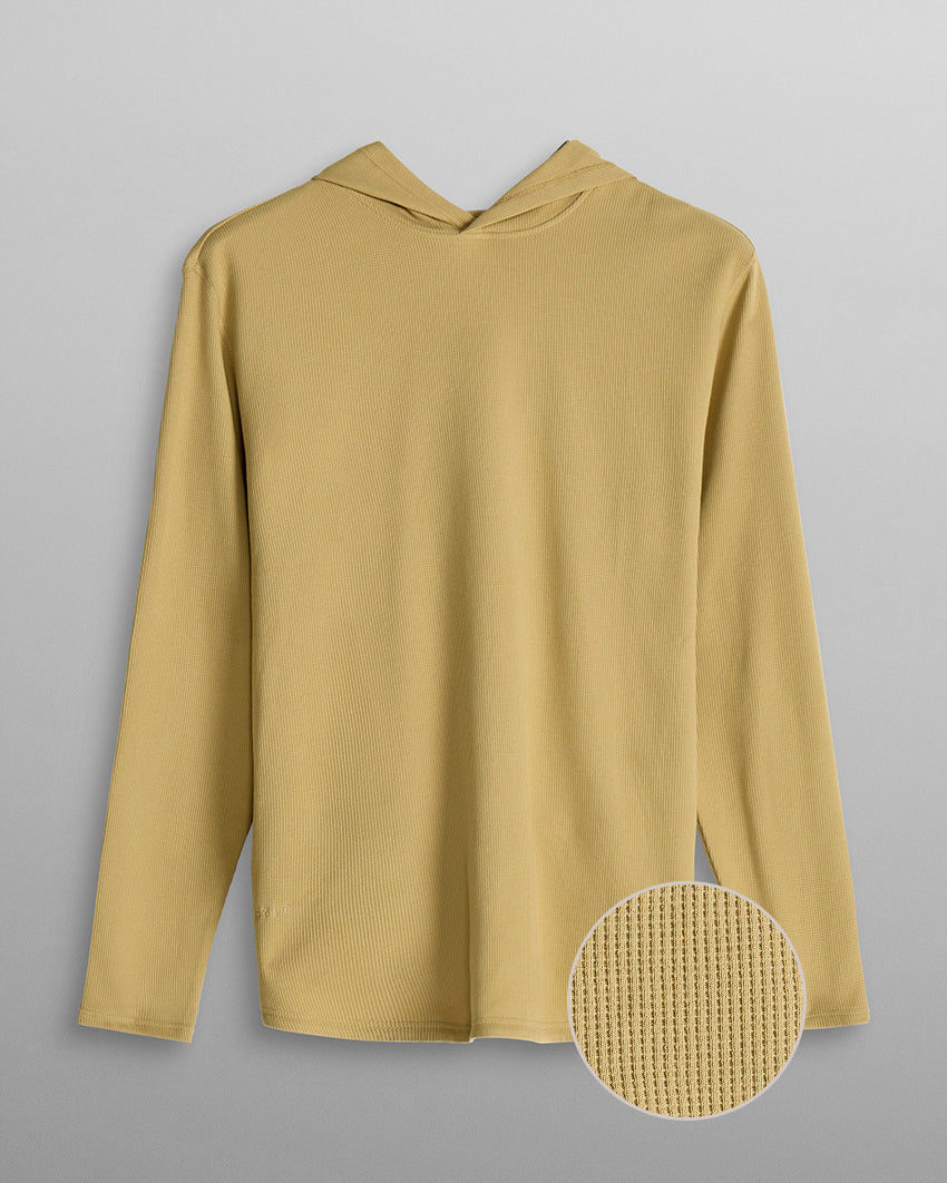 Thermal Hooded Drop-Cut Long Sleeve