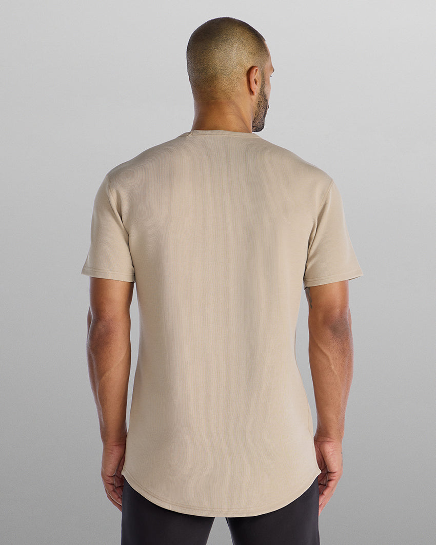 Micro Rib Short Sleeve Drop-Cut