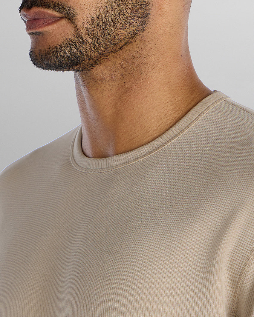 Micro Rib Short Sleeve Drop-Cut