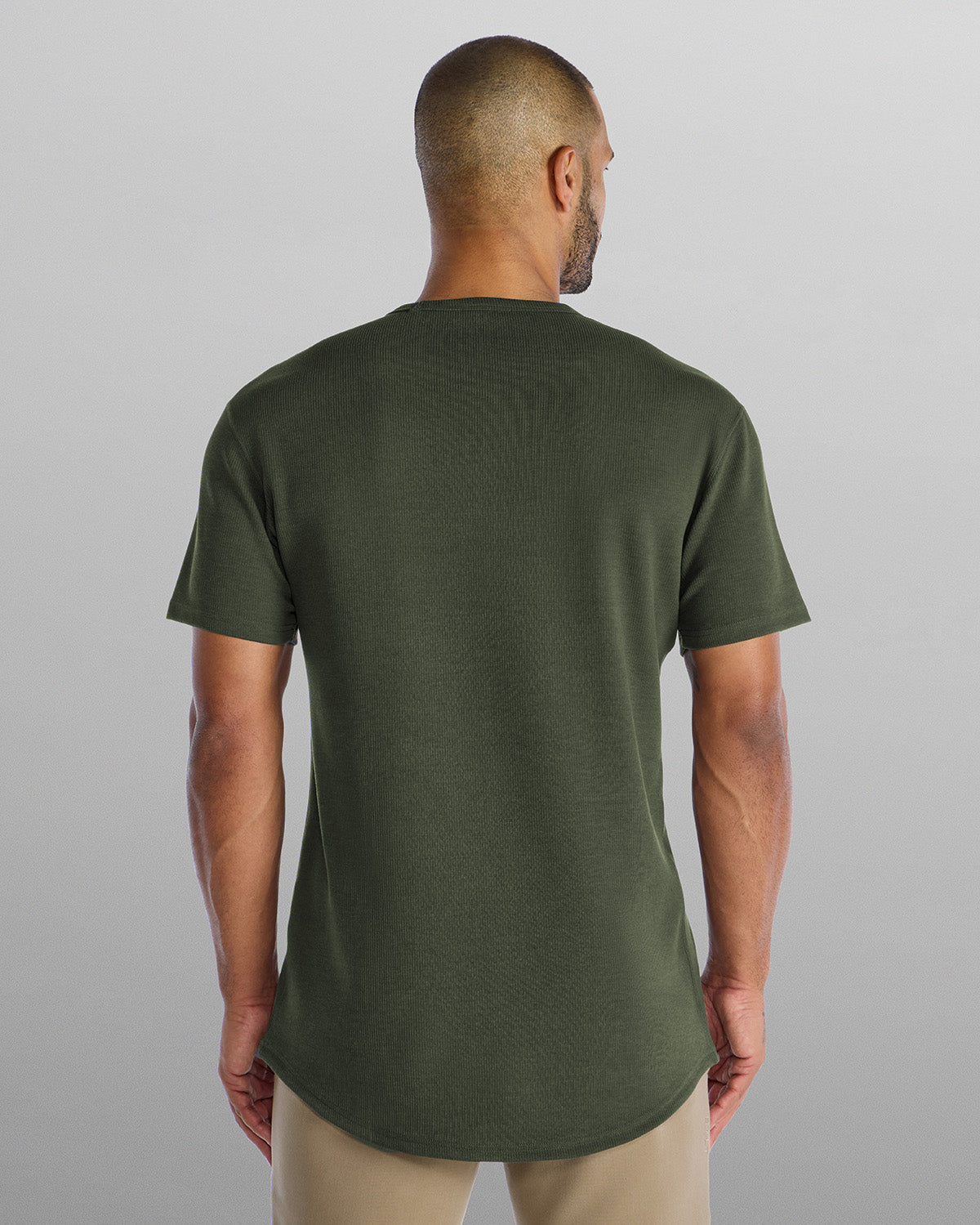 Micro Rib Short Sleeve Drop-Cut
