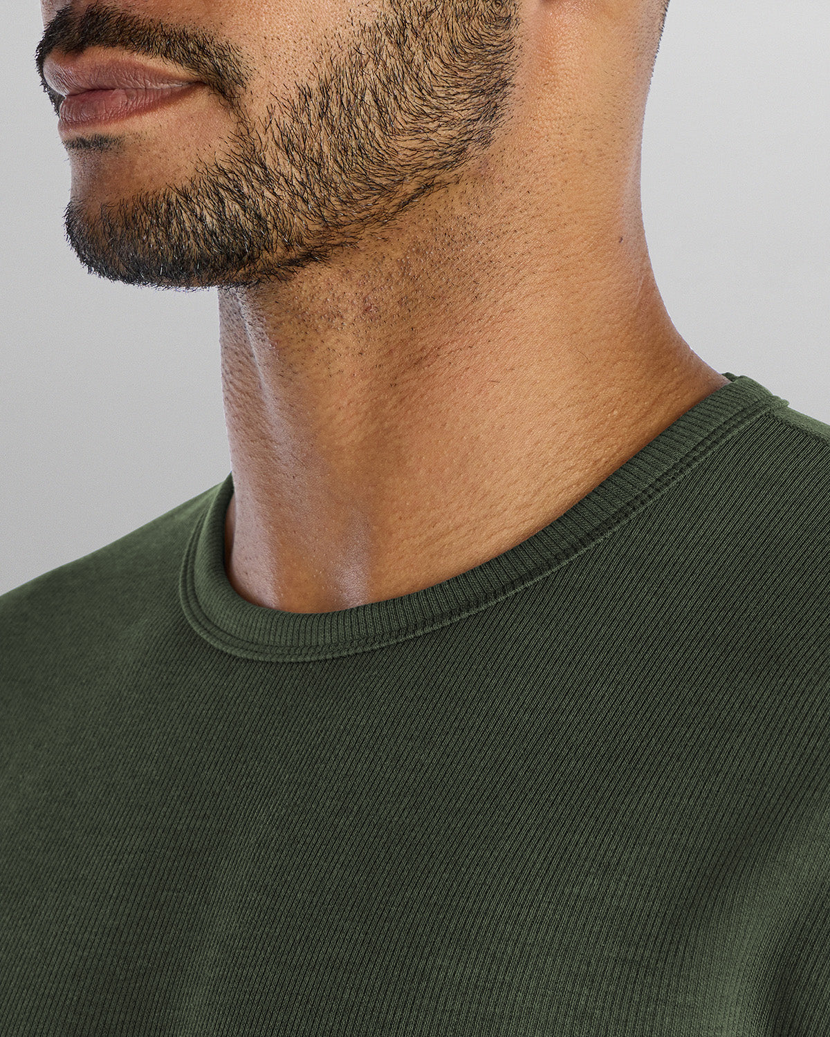 Micro Rib Short Sleeve Drop-Cut