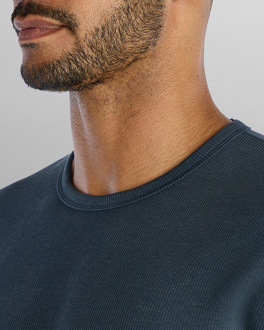 Micro Rib Short Sleeve Drop-Cut