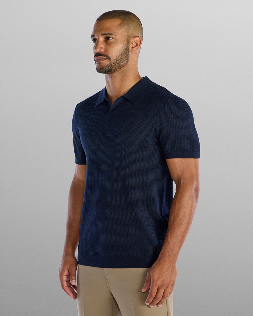 Textured Knit Polo