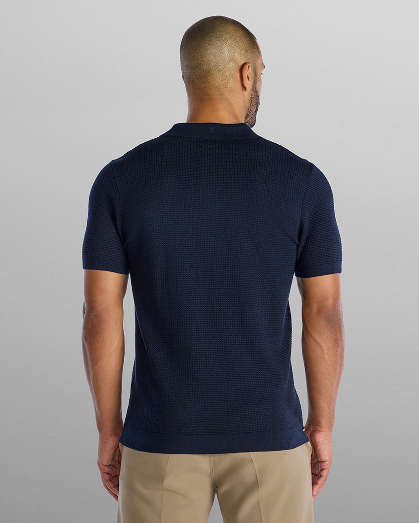 Textured Knit Polo