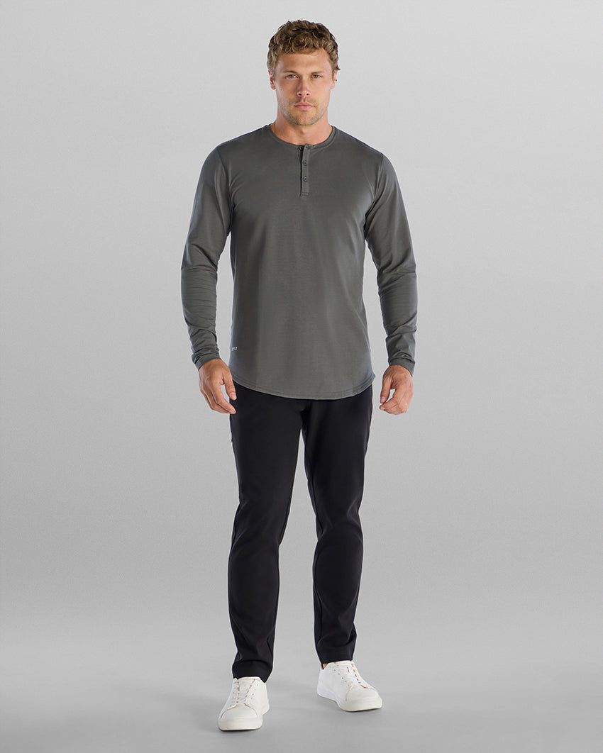 Henley Drop-Cut Long Sleeve: LUX