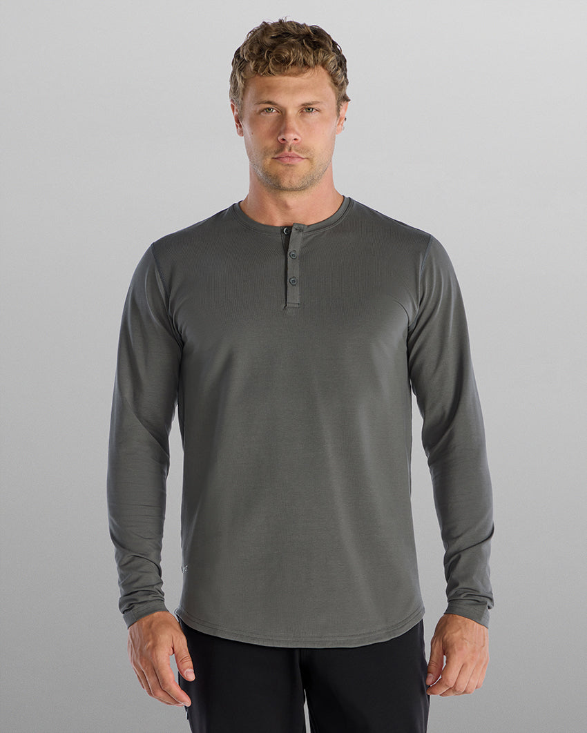 Henley Drop-Cut Long Sleeve: LUX