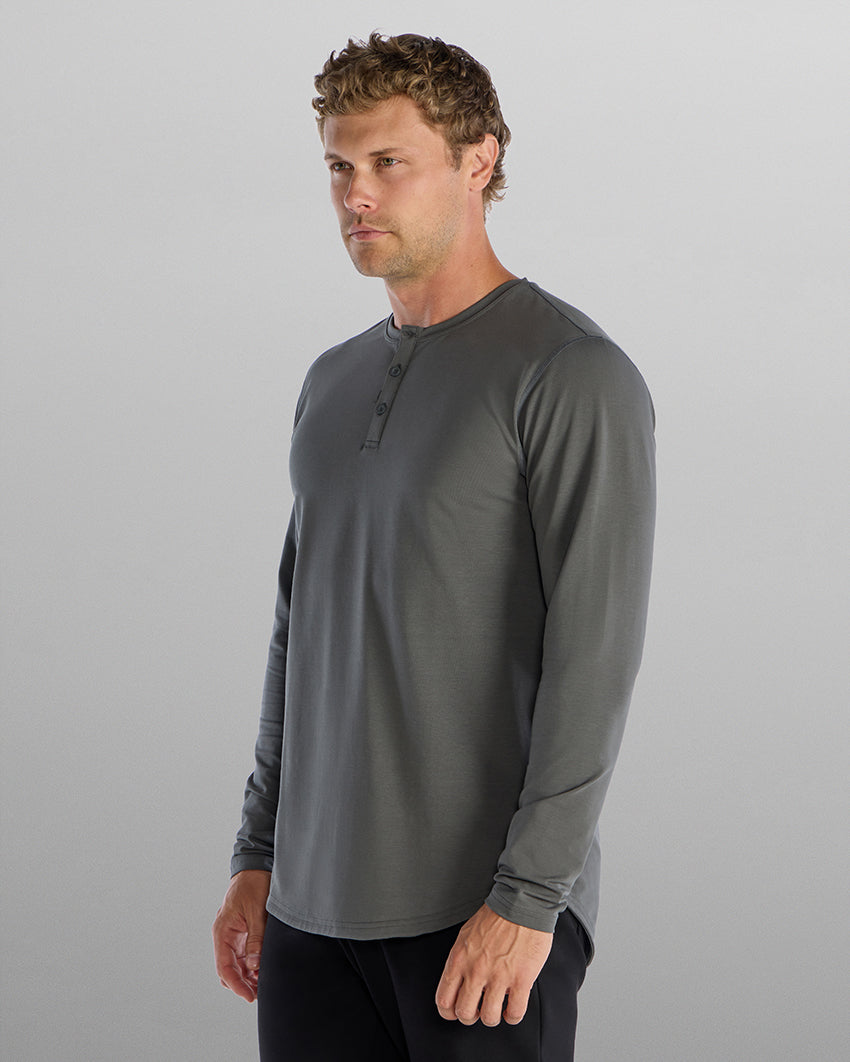 Henley Drop-Cut Long Sleeve: LUX