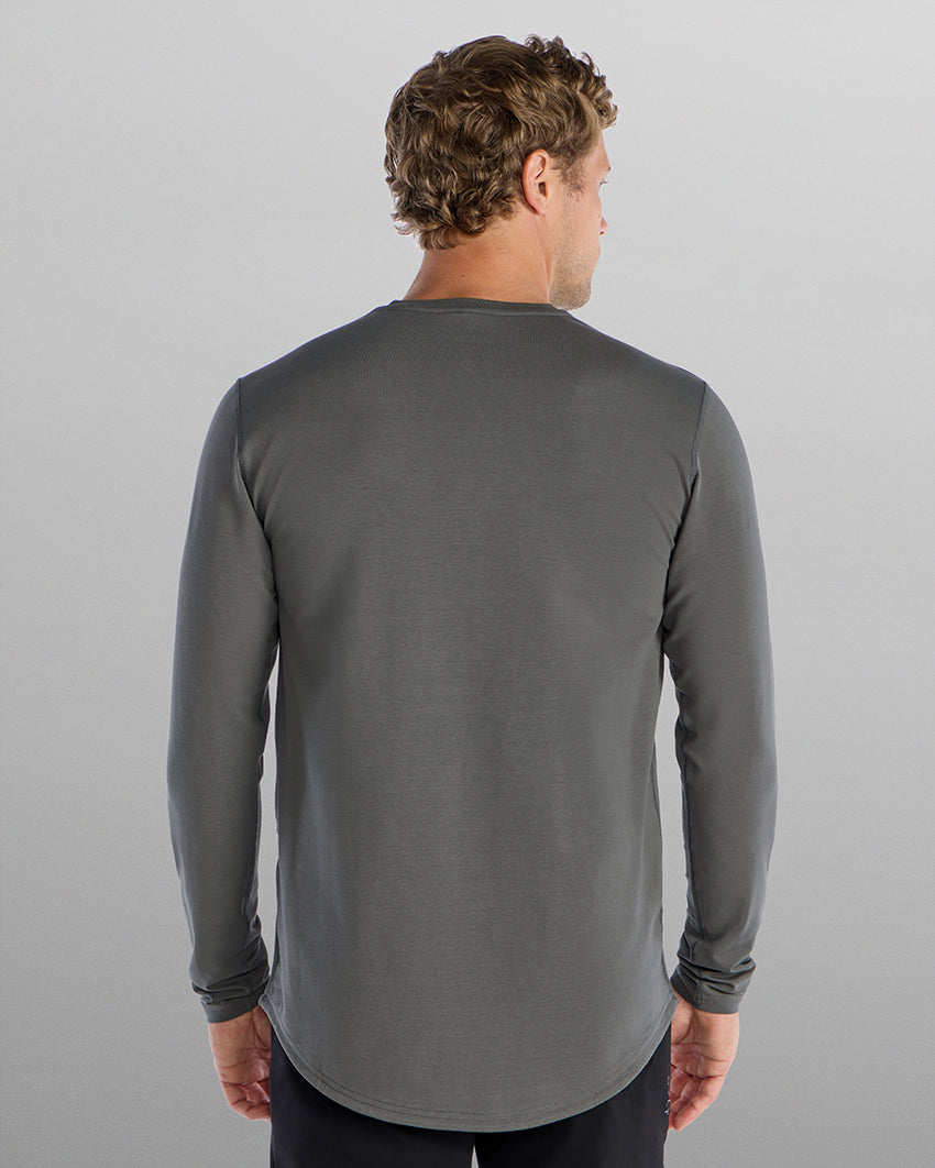 Henley Drop-Cut Long Sleeve: LUX