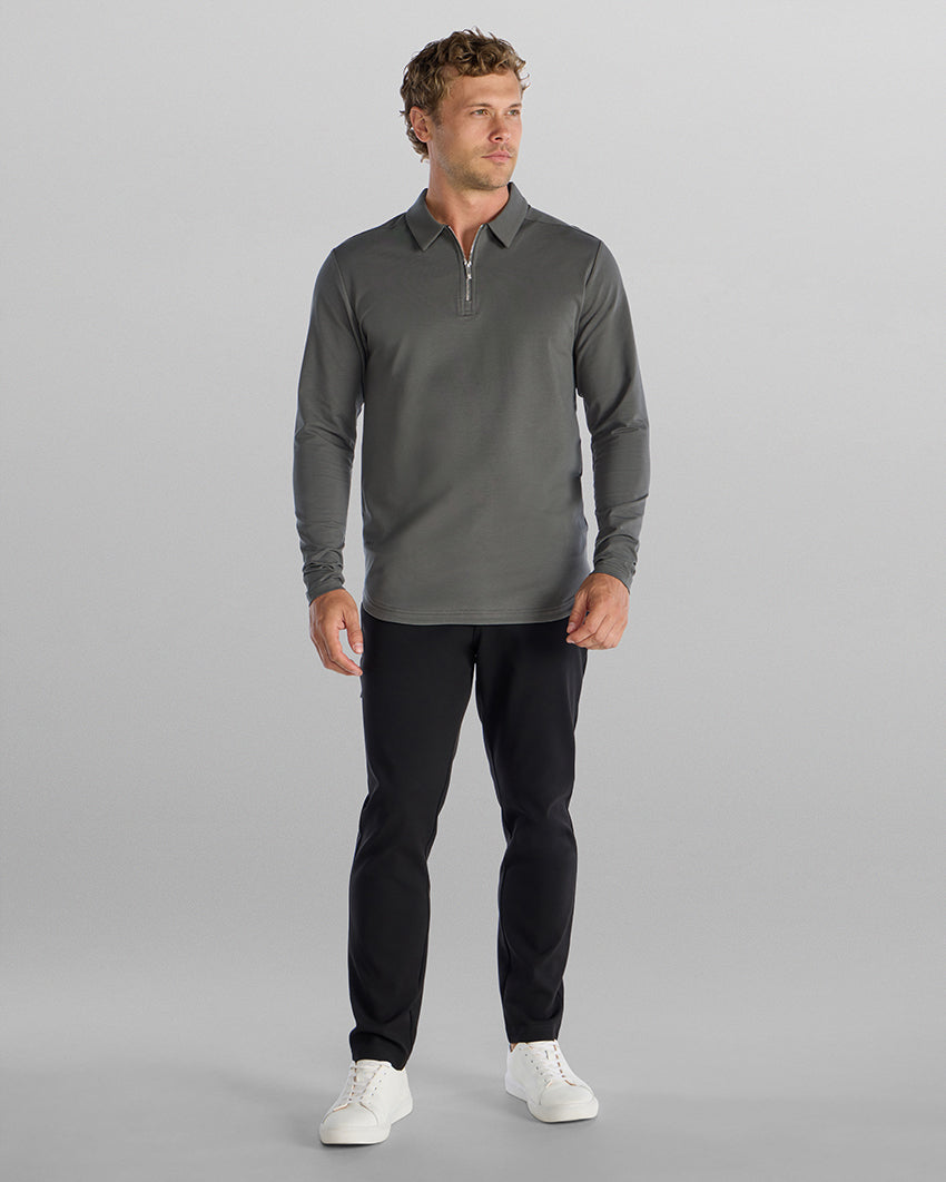 LUX Long Sleeve Zip Polo